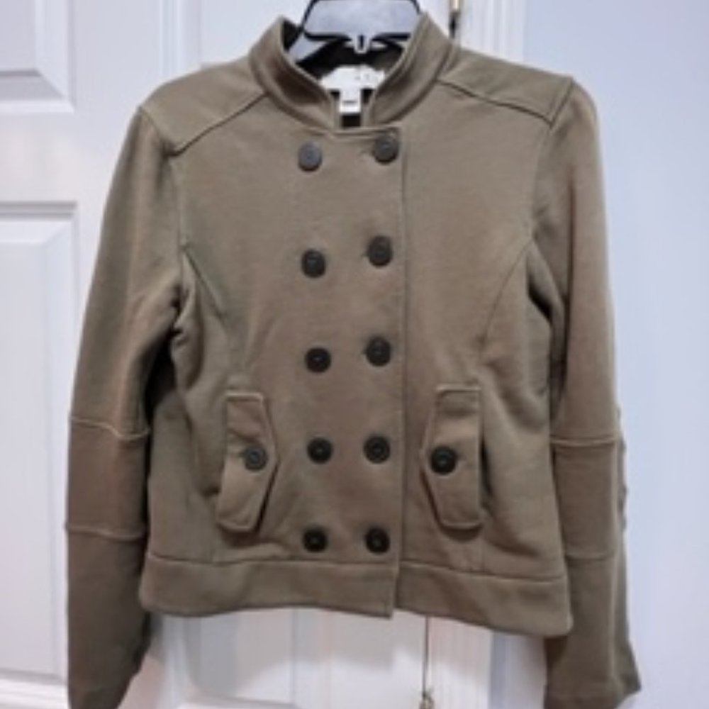 Mango large green olive jacket military double button jacket